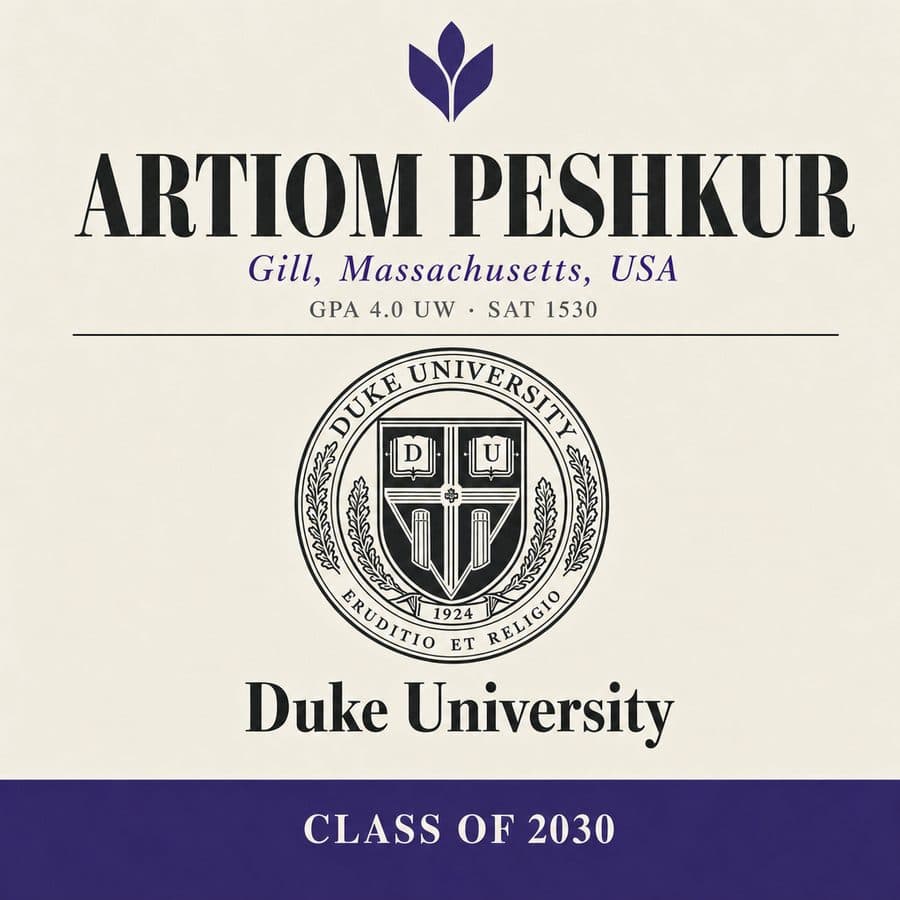 Artiom — admitted to Duke