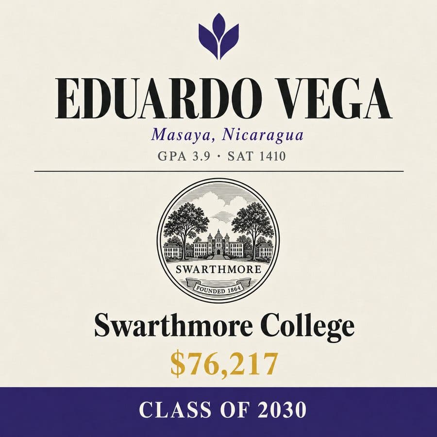 Eduardo — admitted to Swarthmore
