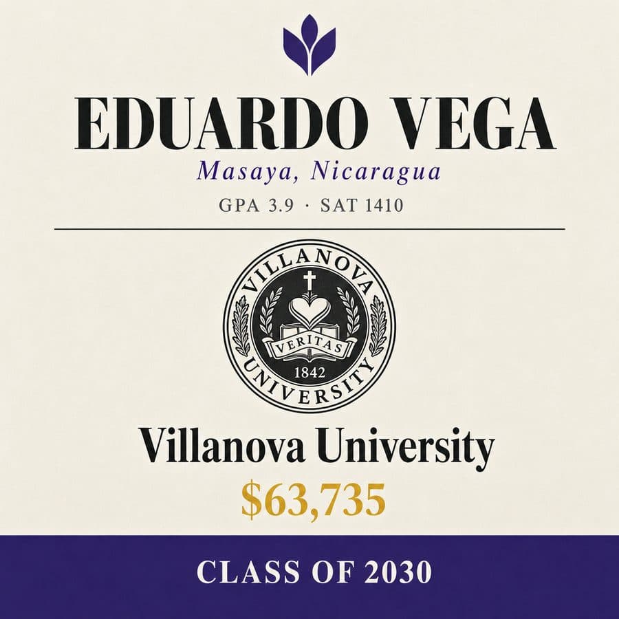 Eduardo — admitted to Villanova