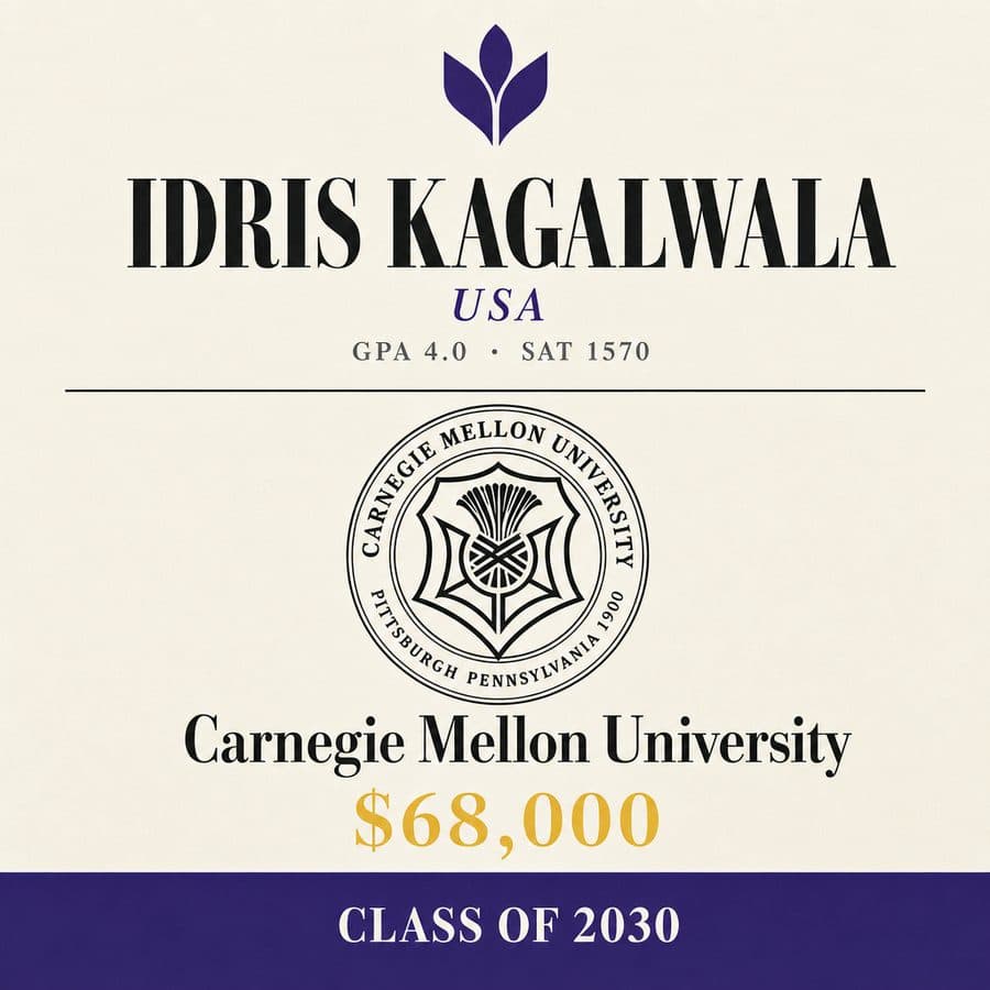 Idris — admitted to Carnegie Mellon