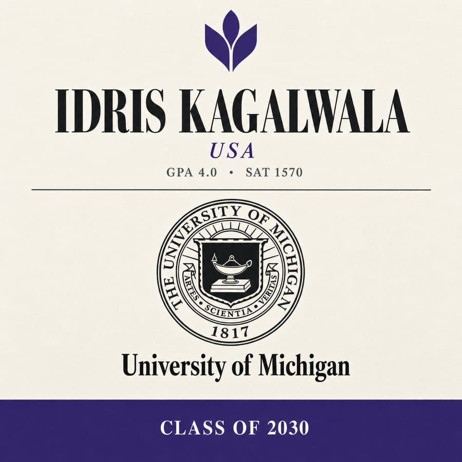 Idris — admitted to Michigan