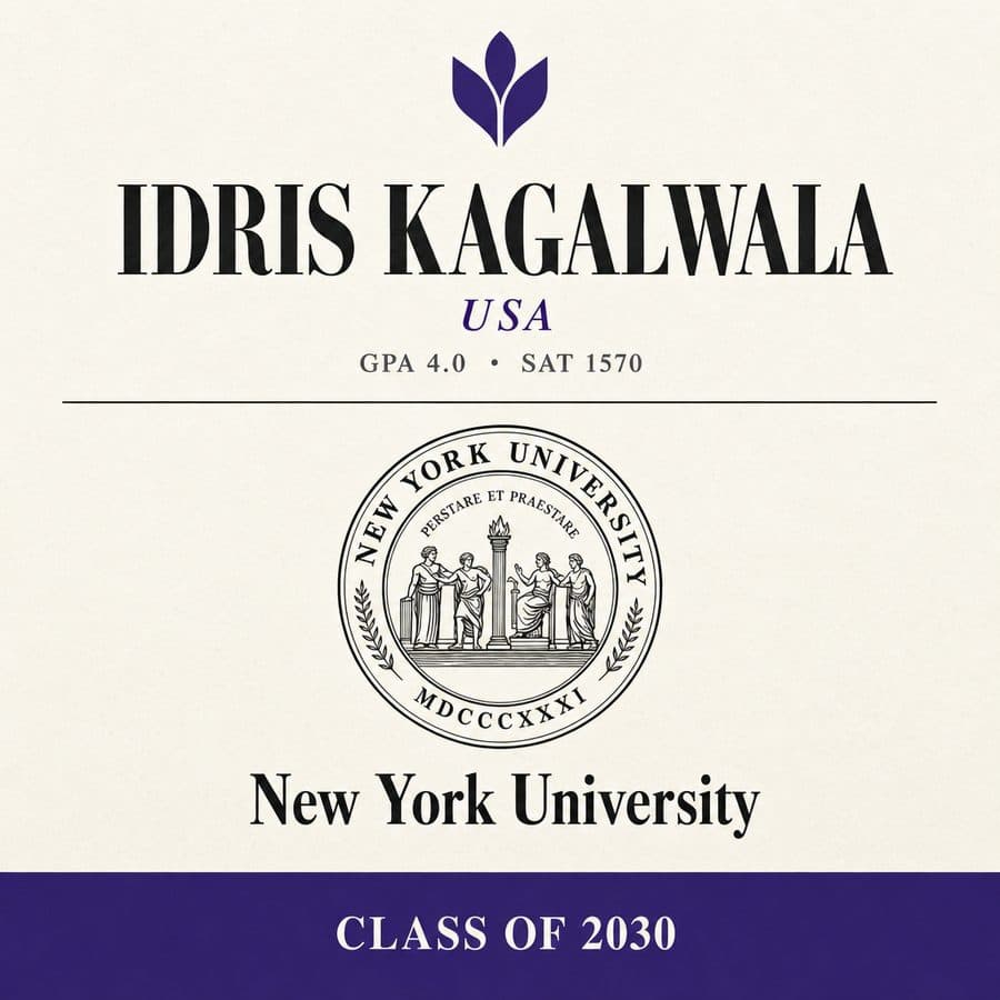 Idris — admitted to NYU