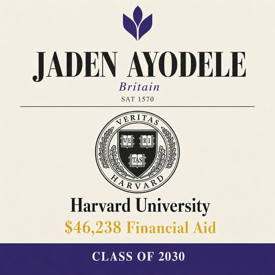 Jaden — admitted to Harvard