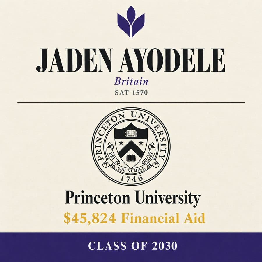 Jaden — admitted to Princeton